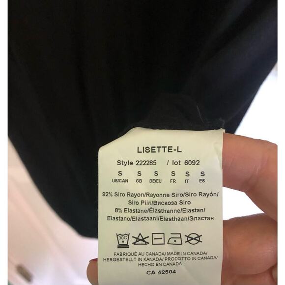 Lisette L Black Knit 3/4 Sleeve Shirt with Rhinestone Detail & Tie Front - Small - Picture 5 of 7